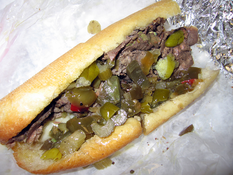 The Italian Beef sandwhich I had for lunch today. Almost actual size.