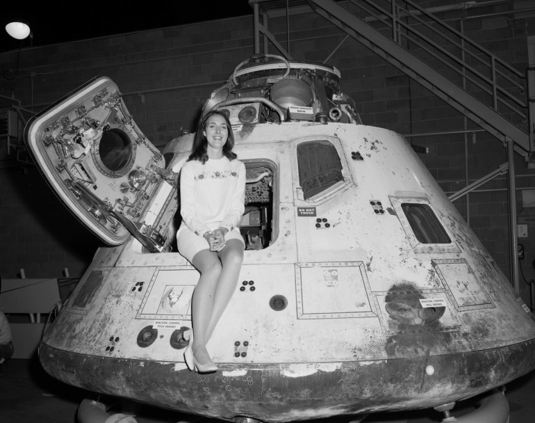 Miss NASA 1971 in the Apollo 8 at the Glen Research Center