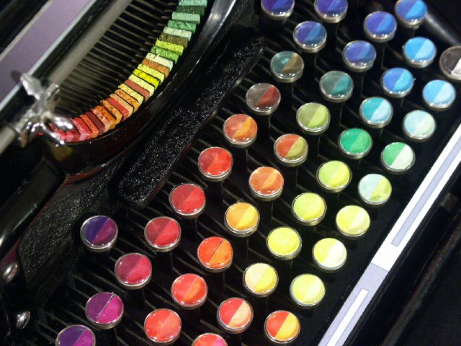 Colorful painting typewriter